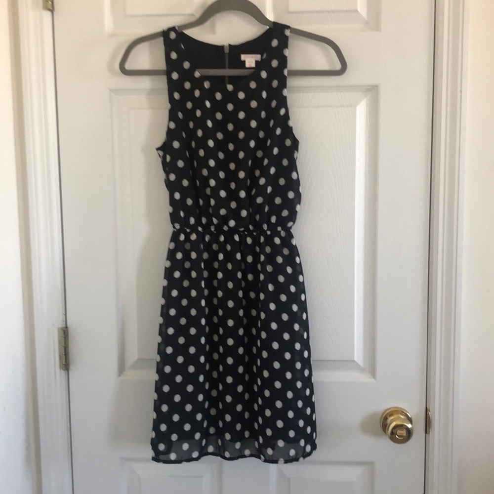 Black and white polka dot dress